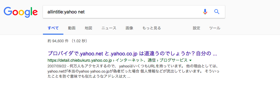 allintitle検索